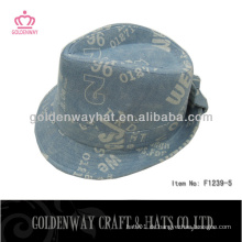 Schriftzug Fedora Hüte mit bowknot Baumwolle Winter warmen Hut für Männer
